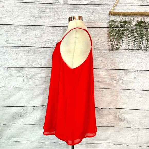 Torrid Strappy Front Double Layered Chiffon Cami Tank Top Red Plus Size 0 0X 12 - Picture 10 of 12